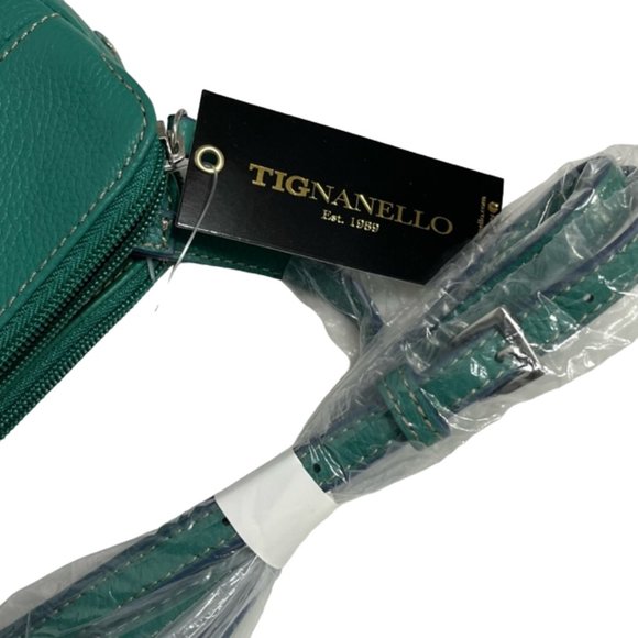 TIGNANELLO Green Leather Crossbody Bag NWT - Picture 6 of 15